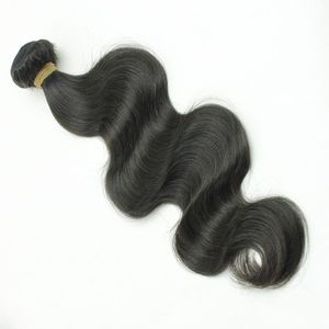 Extensiones de Cabello Humano Virgen Indio Liso Sedoso Ondulado, 3 Piezas a Granel, Doble Trama, Tejido a Máquina, Negro Natural - Product Image 3