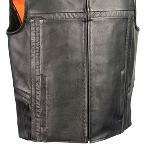 Wholesale <b>Lightweight</b> Breathable Leather Motorcycle Vest for <b>Men</b> – Top Trending Winter Sleeveless Design - Product Image 2
