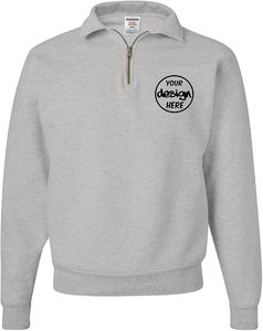 Sweat-shirts à fermeture éclair 1/4 en coton 100% avec logo brodé personnalisé - Écologiques et respirants - Product Image 6