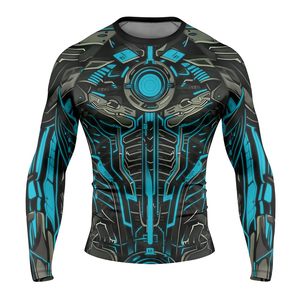 เสื้อแรชการ์ดสั่งทำพิเศษสำหรับทุกเพศ ผลิตแบบ OEM ด้วยเทคนิค Sublimation ป้องกันรังสียูวี UPF 50 สำหรับกีฬากลางแจ้ง ผลิตจากโพลีเอสเตอร์แบบรัดรูป ขายส่งจากโรงงาน รับผลิตแบบ OEM - Product Image 5