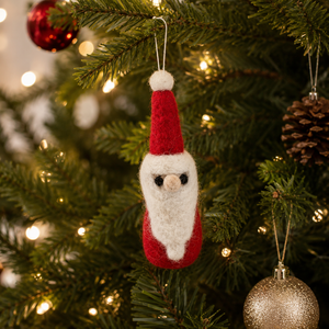 Ornement de barbe de Père Noël en feutre nordique, rustique, charme scandinave, hiver, joyeux Noël, Kriti Craft, en tissu PP/non-tissé, unisexe, 3+ - Product Image 1