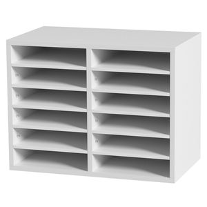 Organiseurs de documents en bois réglables avec 12 compartiments 20,4x12x16,1, trieur de courrier de bureau pour magazines 20,4x12x16,1 pouces - Product Image 1
