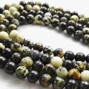 Perles rondes en turquoise africaine, pierres naturelles pour la création de bijoux DIY, vente en gros - Product Image 1