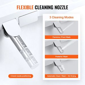 Sedile del water bianco intelligente con telecomando allungato Bidet luce notturna elettrica autopulente essiccatore d'aria facile installazione - Product Image 3