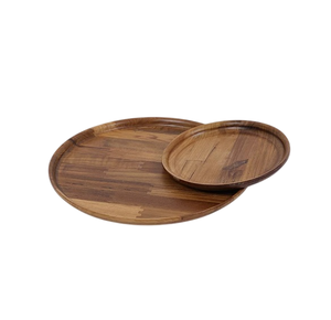 Walnut Wooden Flat <b>Plate</b> Handmade Polished Solid Wabi-Sabi Design Dark Brown Dishes & <b>Plates</b> Customized On Sale - Product Image 4