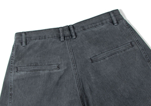 Pantalon cargo en jean taille haute coupe ample pour homme, style utilitaire en coton délavé, couleur unie, jambe large, idéal pour l'automne - Product Image 6