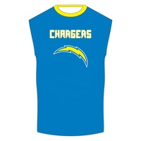 Chargers Futbol Forması Seti Mavi Kolsuz Atlet Üstü Süblimasyon Baskılı Nem Emici Erkek Üniforması