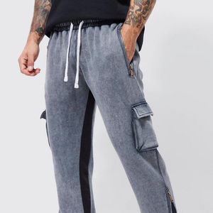 Pantalones Jogger de Algodón 100% con Lavado Ácido, Estilo Casual Vintage, con Logotipo Personalizado, Tallas Grandes para Hombre, Colección 2025 - Product Image 4