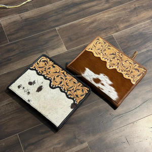 Carpeta de anillas de cuero de vaca para el cabello a la moda 2025, cartera multifuncional, soporte de cuero mecanizado a mano con cierre de cremallera seguro - Product Image 2