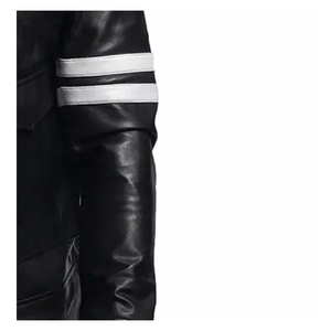 Veste décontractée en cuir PU coupe ajustée coupe-vent à manches longues pour homme avec logo personnalisé - Collection Fashion Factory - Product Image 6