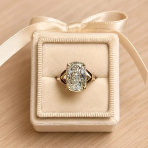 DEF Color VS VVS Clarity IGI Certified <b>Cushion</b> & <b>Round</b> Lab Diamond 10K 14K 18K Solid Gold Hidden Halo Ring Fine Engagement Ring - Product Image 5
