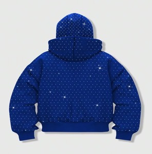 Nouveau Design Tendance 2026 – Sweat à Capuche Décontracté Hiver Orné de Strass avec Poches, Style Streetwear, Cagoule Intégrée, Service OEM - Product Image 4