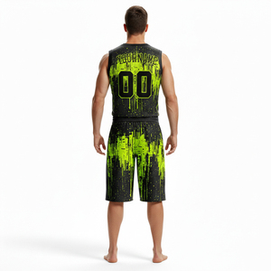 Nouveaux uniformes de basket-ball personnalisés tendance en ligne avec nom d'équipe imprimé, manches courtes, 100% polyester, protection UV, vente flash, meilleur prix - Product Image 2