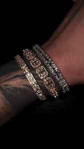 Gold Lab Grown Diamond Baguette Tennis Bracelet Men's Luxury <b>Mosaic</b> Link Wristlet IGI Certified All Occasion - Product Image 2