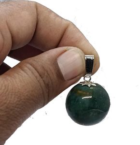 Colgante de Moda con Bola de Cristal de Hematita Natural Grabada de Gujarat - Product Image 6