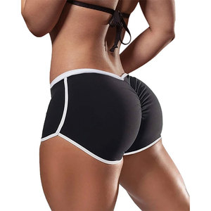 High Waist Vintage Button Rivet Athletic Gym Workout Sports Shorts Women <b>Seamless</b> <b>Legging</b> Running Yoga Shorts Oxford Fabric - Product Image 3