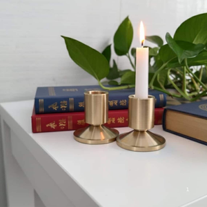 <b>Brass</b> Candle <b>Holder</b> Set Modern Minimalist Table Decor Elegant <b>Brass</b> <b>Candlestick</b> Stand Decorative Taper Candle <b>Holders</b> - Product Image 3