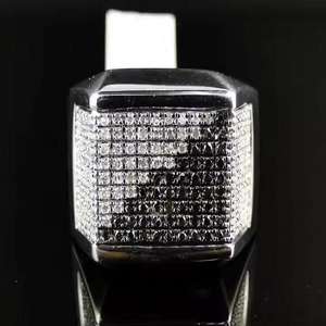 Bague Hip-hop en Moissanite VVS Créée en Laboratoire, Plaqué Rhodium, Forme Ronde, pour Hommes et Femmes - Meilleure Vente - Product Image 3