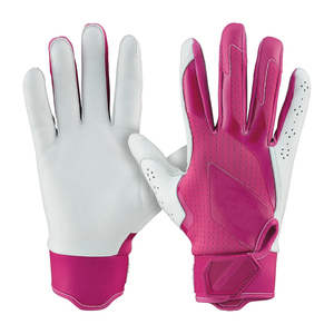 ถุงมือตีเบสบอลหนังสีชมพู ระบายอากาศได้ดี ปิดด้วยแถบตีนตุ๊กแก สำหรับผู้ใหญ่ทุกเพศ พร้อมบริการ OEM - Product Image 1