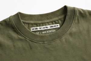 T-shirt décontracté pour homme, col rond, manches courtes, coupe oversize, 100 % coton, vert olive uni, respirant - Product Image 5