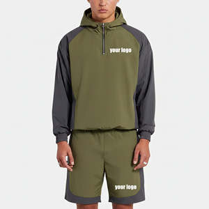 Conjunto Deportivo de Dos Piezas Personalizado al Por Mayor a Precio Económico, Chaqueta Corta Negra con Estampado, 100% Algodón, Ropa Deportiva Urbana - Product Image 6