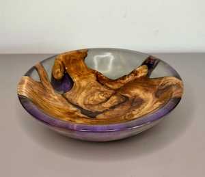 Tazón para Ensalada Expandible de Madera Natural y Resina, Hecho a Mano, Ecológico, Estilo Costero, de Buena Calidad para Uso en el Hogar y Restaurantes - Product Image 4