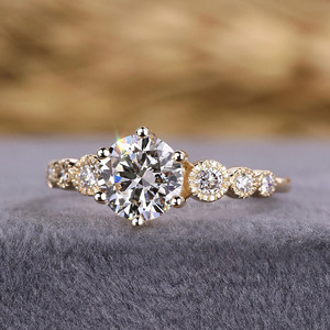 Igi ได้รับการรับรองว่าเป็นแหวนเพชรที่มีการจัดงานแต่งงานที่ยอดเยี่ยมพร้อมการตั้งค่าหกง่าม - Product Image 3