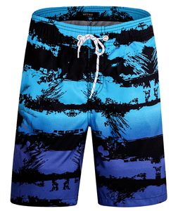 Shorts de Baño para Hombre, Azul y Negro, Estampado Abstracto, Secado Rápido, Cintura Media, Cordón Ajustable, Casuales, con Bolsillos - Product Image 5