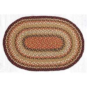 Tapis de sol ovale tressé fait main, multicolore, en coton et jute, pour salon, chambre, hôtel, maison, tapis décoratif - Product Image 1