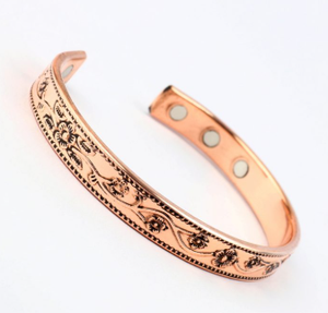 Minimalist Sacred Tree Intertwined Knot Engraved Magnetic Solid Copper Wristband Fashionable Metal Jewelry Exquisite Design - Product Image 6
