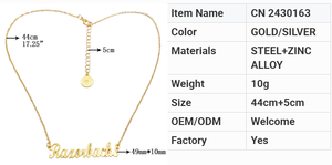 Nuova Collana Personalizzata Coreana 2026 con Nome e Lettera, Gioielli Placcati Oro con Ciondolo a Catena <span class=keywords><strong>per</strong></span> Donne - Product Image 3