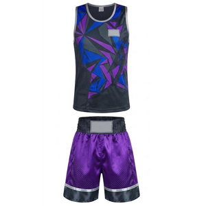 Conjunto de chaleco y pantalones cortos de boxeo en oferta para kickboxing, ejercicio, deportes de combate, entrenamiento, uniformes de boxeo unisex - Product Image 2