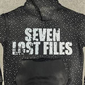 Rexfit Sports Hoodie Men's <b>Black</b> Dot Print Streetwear Regular Fit Knitted Polyester <b>Sweatshirt</b> with Front Pocket - Product Image 2