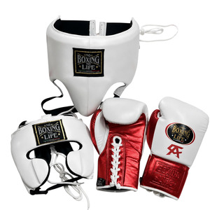 Premium Quality Leather Latest Custom Made No <b>Boxing</b> No Life <b>Boxing</b> <b>Set</b> Professional Adults Martial Arts Head Guard Groin Guard - Product Image 5