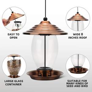 Mangeoire à oiseaux sauvages durable pour jardin, balcon et cour arrière, décoration suspendue - Product Image 6