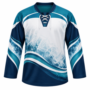 Maillot de hockey sur glace unisexe respirant grande taille, service OEM, quantité en stock, personnalisable pour équipe sportive, 100 % polyester - Product Image 4