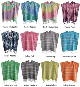 Toalla turca con capucha para playa, Poncho de piscina para todas las tallas, azulejo Naturas rojo - Product Image 6