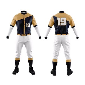 Digital Printed Baseball Uniform Set 100% Polyester Breathable Anti-UV Quick Dry Moisture Wicking Solid Team Name Training Wear - Product Image 3