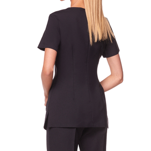 Túnica de cuello en V para mujer, uniforme elegante para salón de belleza, túnica para peluquería, varios colores y logotipo personalizado - Product Image 6