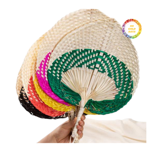 Éventail en bambou tissé à la main, style feuille de palmier, éventail traditionnel d'été à tenir à la main - Product Image 6