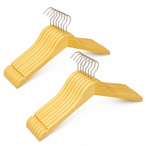 Perchas de Madera de Pino Vietnamita al por Mayor con Gancho de Acero Inoxidable, Ecológicas para Armario, Hotel, Venta al por Menor, Logotipo Personalizado, OEM, ODM - Product Image 1