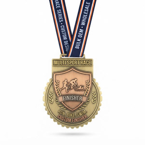 Médaille de course cycliste |   Récompense personnalisée pour événement cycliste |   Alliage de zinc moulé sous pression |   Série Gran Fondo |   Vente en gros OEM - Product Image 3