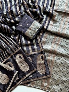 Sari Royal Pallu Traditionnel pour Mariage, en Soie Satinée de Luxe Meenakari, Jacquard Héritage, pour Soirée, Saree Premium en Satin Fendy - Product Image 2