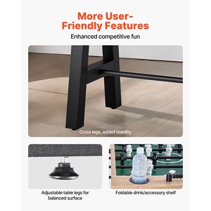 Mesa de Futbolín de Tamaño Estándar de 55 Pulgadas para Interiores, Mesa de Fútbol Resistente para el Hogar, Sala de Juegos Familiar - Product Image 5