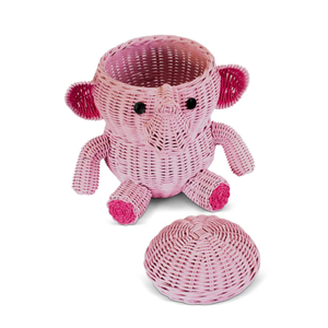 Handmade Natural Rattan Elephant Toy <b>Storage</b> <b>Basket</b> Nursery Room Furniture Kids Room Decor Organizer For Toys Wholesale - Product Image 4