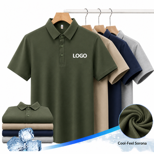 Chemises pour hommes brodées, écologiques, de haute qualité, avec logo personnalisé sur le devant, manches courtes, décontractées, pour le golf, fabriquées au Bangladesh - Product Image 1