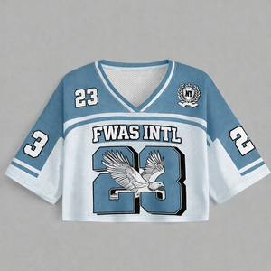 Maillot de sport court en maille pour femme, style football américain, T-shirt streetwear Y2K rétro, séchage rapide et respirant - Product Image 3