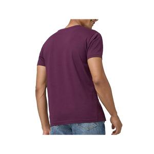 T-shirt pour homme 100% coton, coupe classique, col rond, manches courtes, uni violet, décontracté, à porter au quotidien - Product Image 6