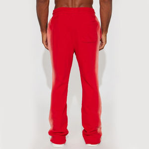 กางเกงวอร์มทรงบานผ้าฝ้ายย้อมสีแดงแบบซันเฟดสำหรับผู้ชาย ระบายอากาศได้ดี ทรงขาเดฟ น้ำหนักเบา เป็นมิตรกับสิ่งแวดล้อม สไตล์สตรีทแวร์ - Product Image 4