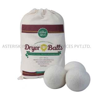Bolas de secado de lana sin químicos sin perfume ecológico blanco XL tamaño 6 paquete 7cm bolas de fieltro compostables logotipo personalizado disponible - Product Image 2